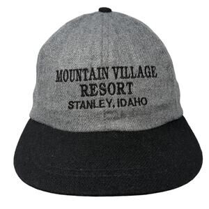 Mountain Village Resort Stanley Idaho Slideback Hat Gray One Size Vintage USA
